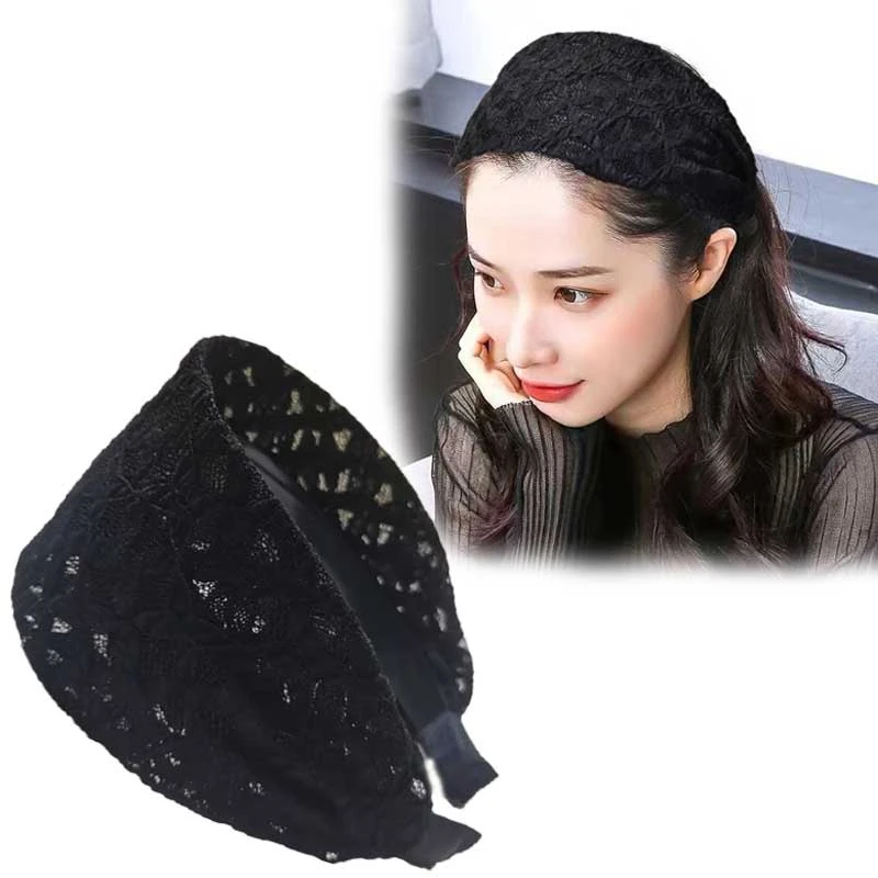 韩版针织发箍刘海发饰压发头箍防滑发卡子宽边黑色百搭洗脸发饰女