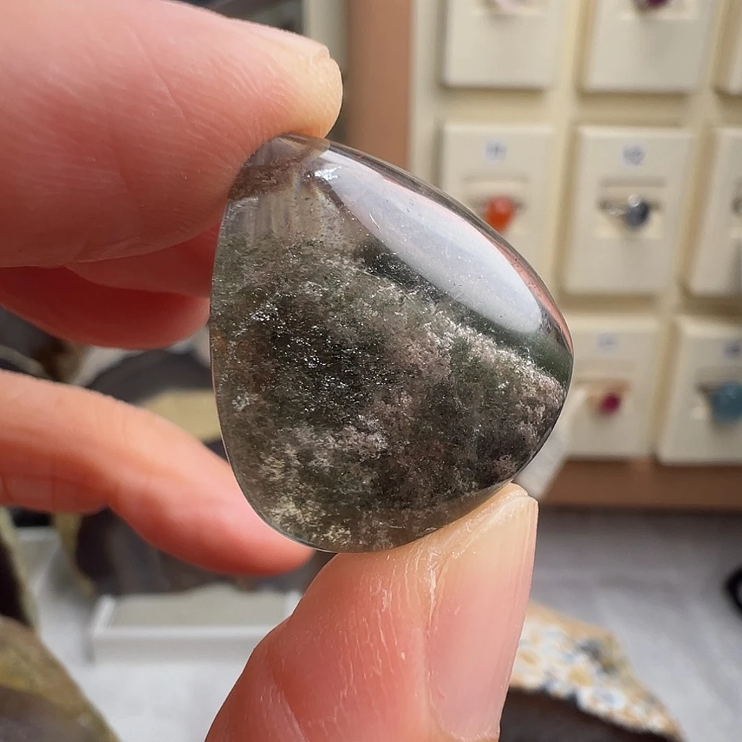水晶颈饰银S925镶嵌天然幽灵水晶