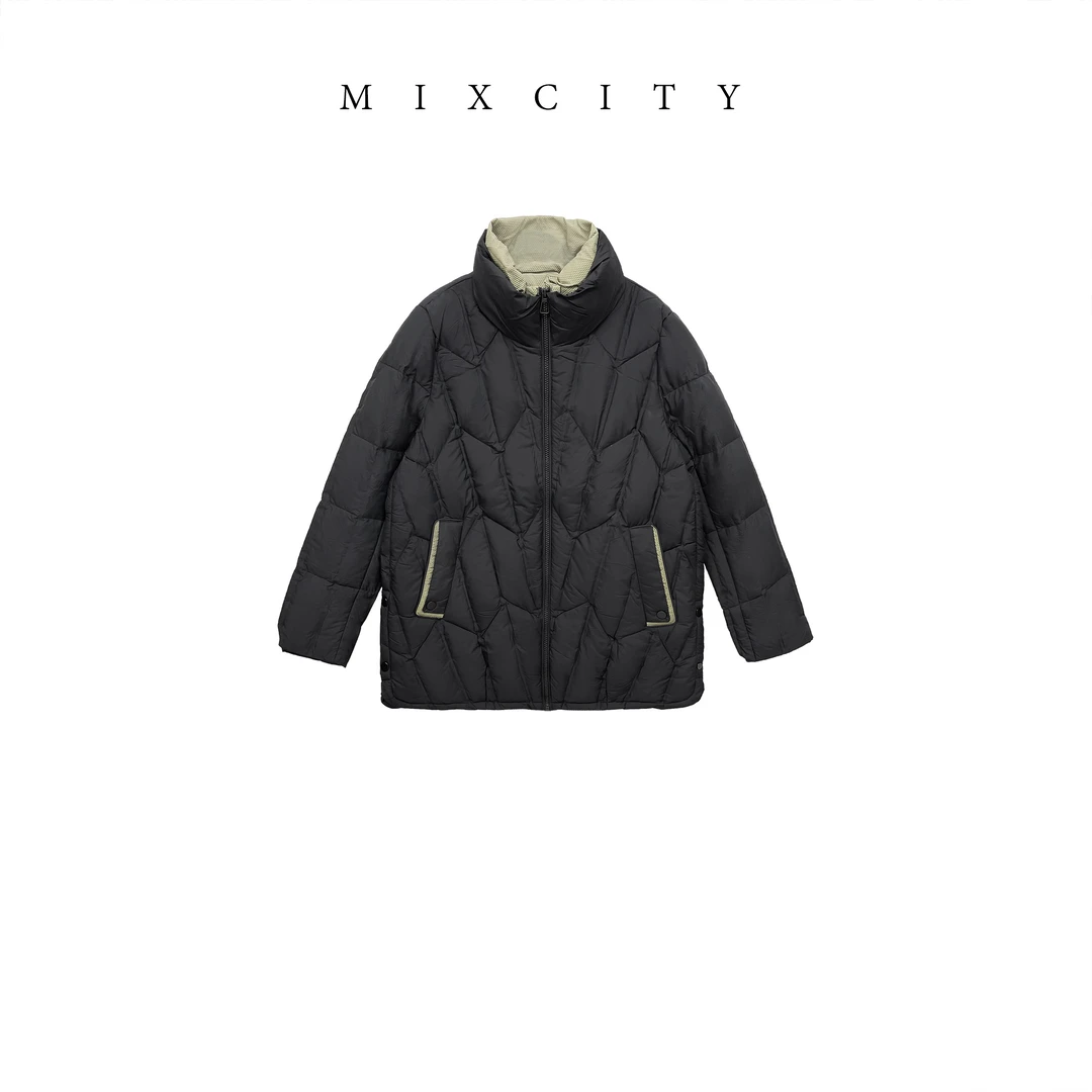 【MIXCITY亚楠家】颗粒羽绒服◆白鸭绒立领短款防风保暖羽绒服9422