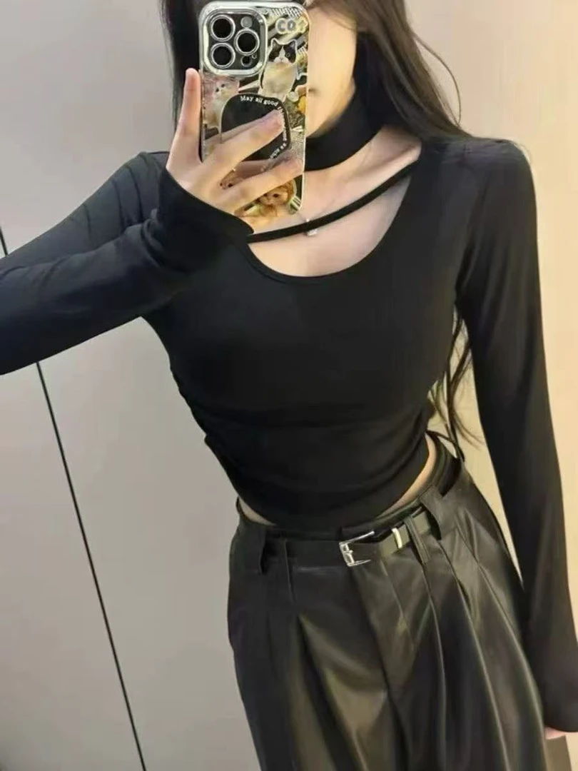 【娇娇精选&高端定制】8107冬季女款纯色打底T恤秋季设计感百搭紧身