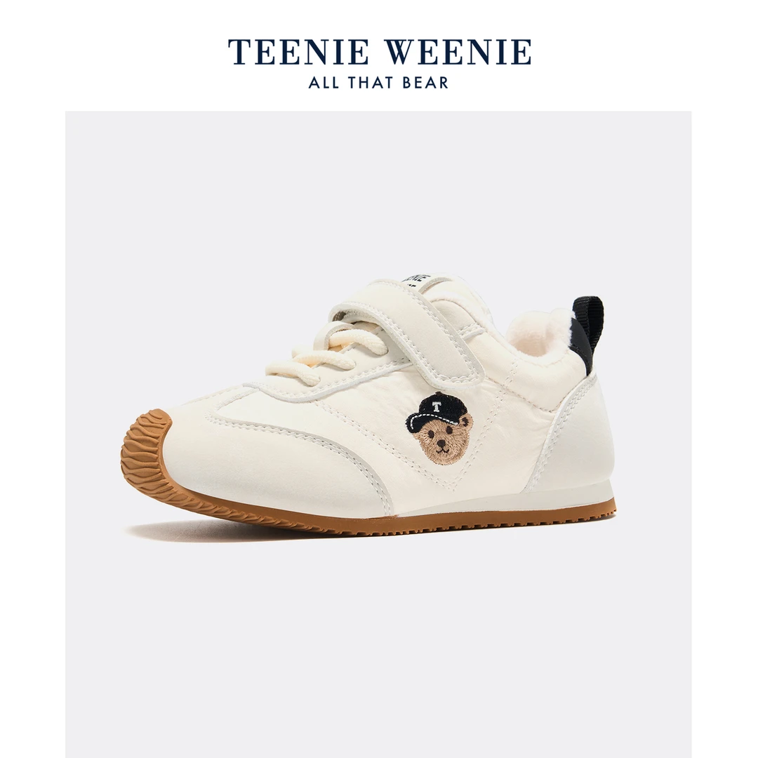 Teenie Weenie冬加绒宝宝鞋儿童舒适学步鞋3/1弯折保暖防踢德训鞋