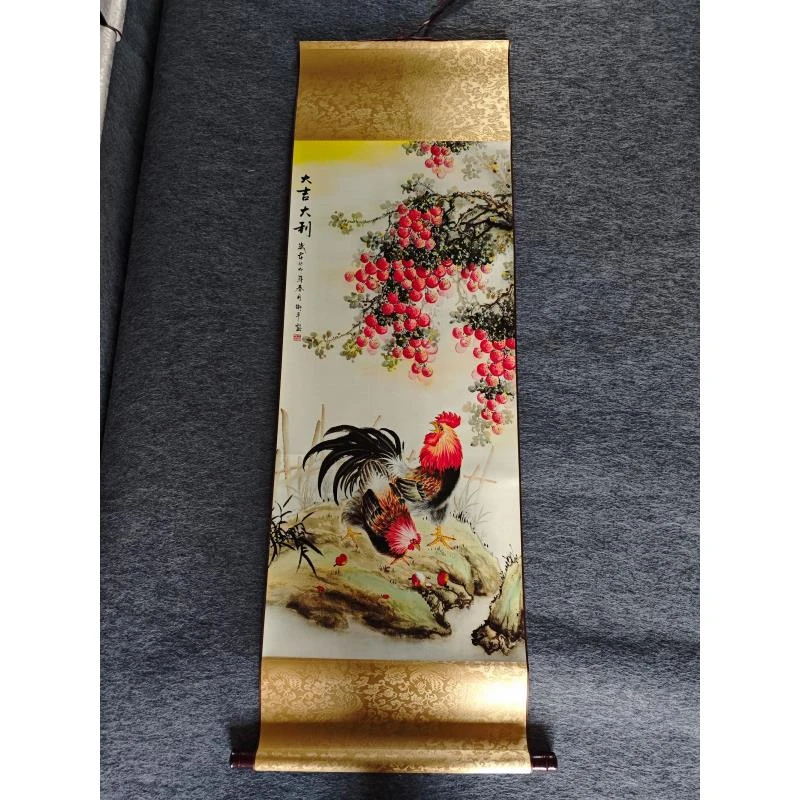 大吉大利客厅卧室客厅茶室高精复原微喷软装挂画手工装裱