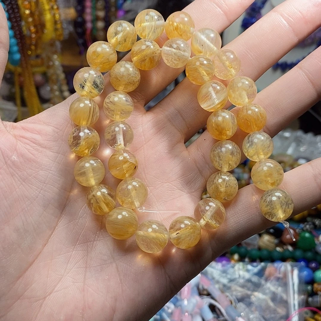 石英质玉未镶嵌，茶西瓜12mm，