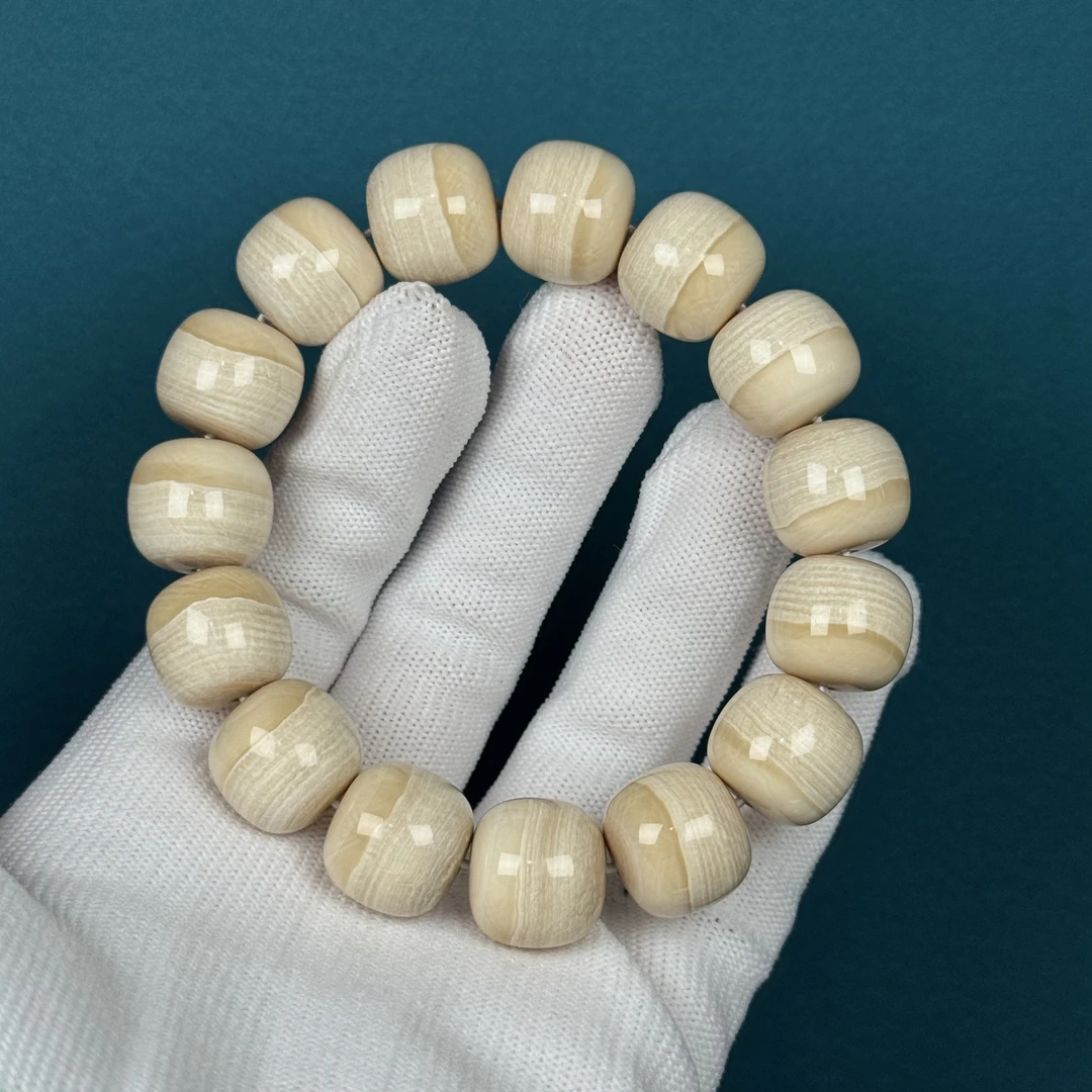 Q1066天然猛犸 汉堡老型手串15*13.5mm一物一图 假一罚十