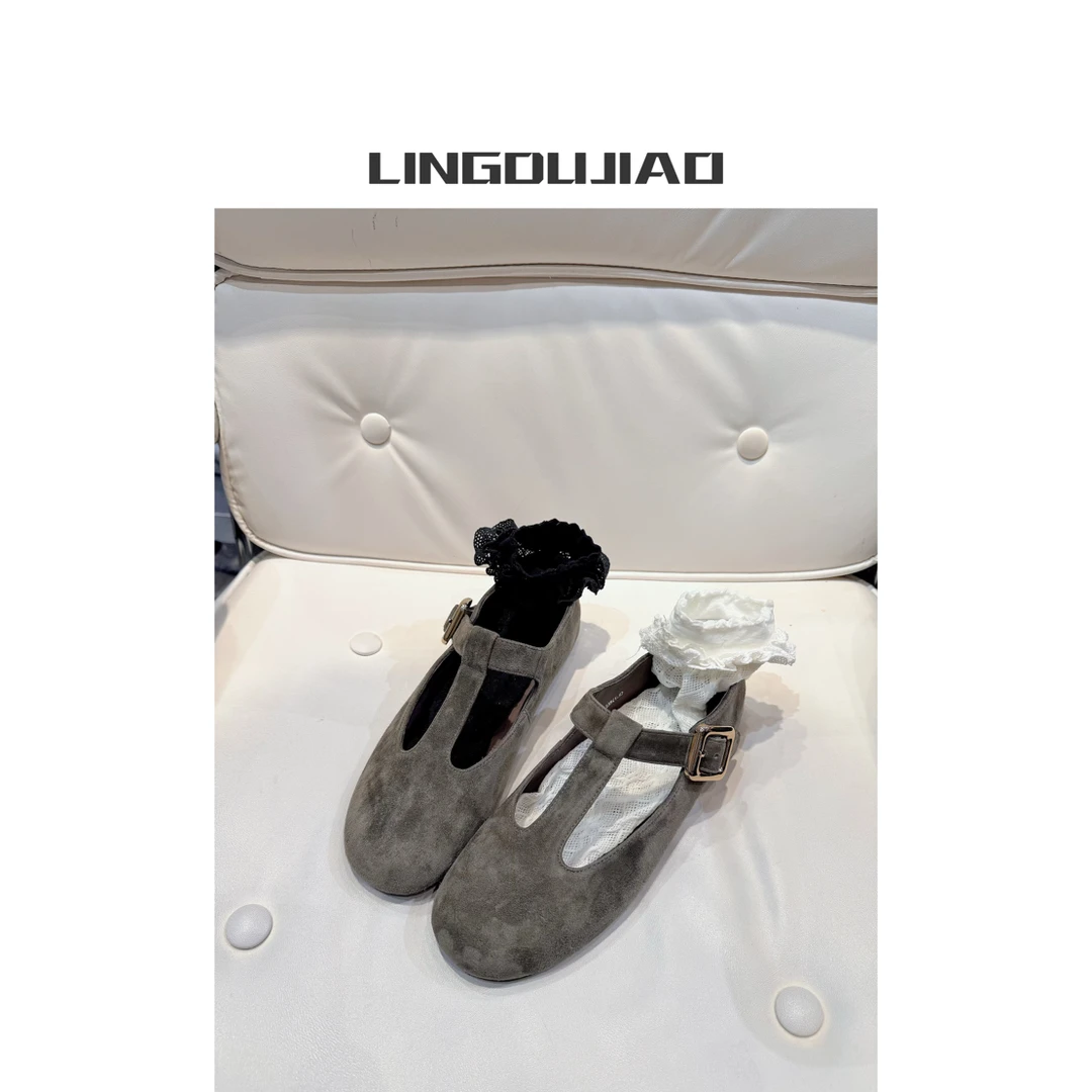 LINGDUJIAO/零度角【羊京绒丁字扣玛丽珍鞋】2802-2/1cm