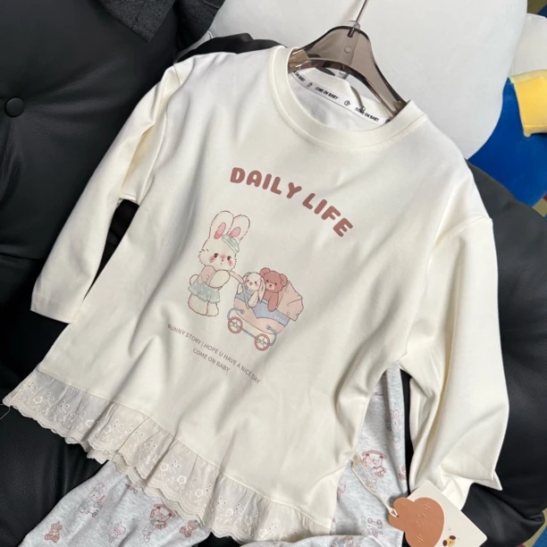 蕾丝花边印花家居服女童（可亲子）