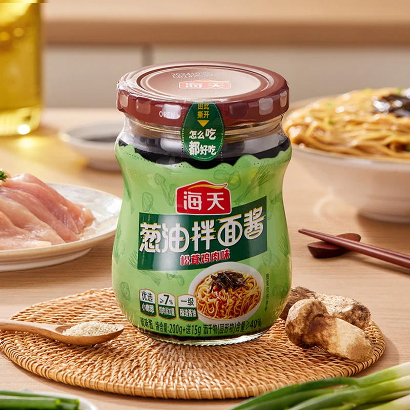 【直播间同价】海天葱油拌面酱215g松茸鸡肉双倍提鲜家庭厨房调味料