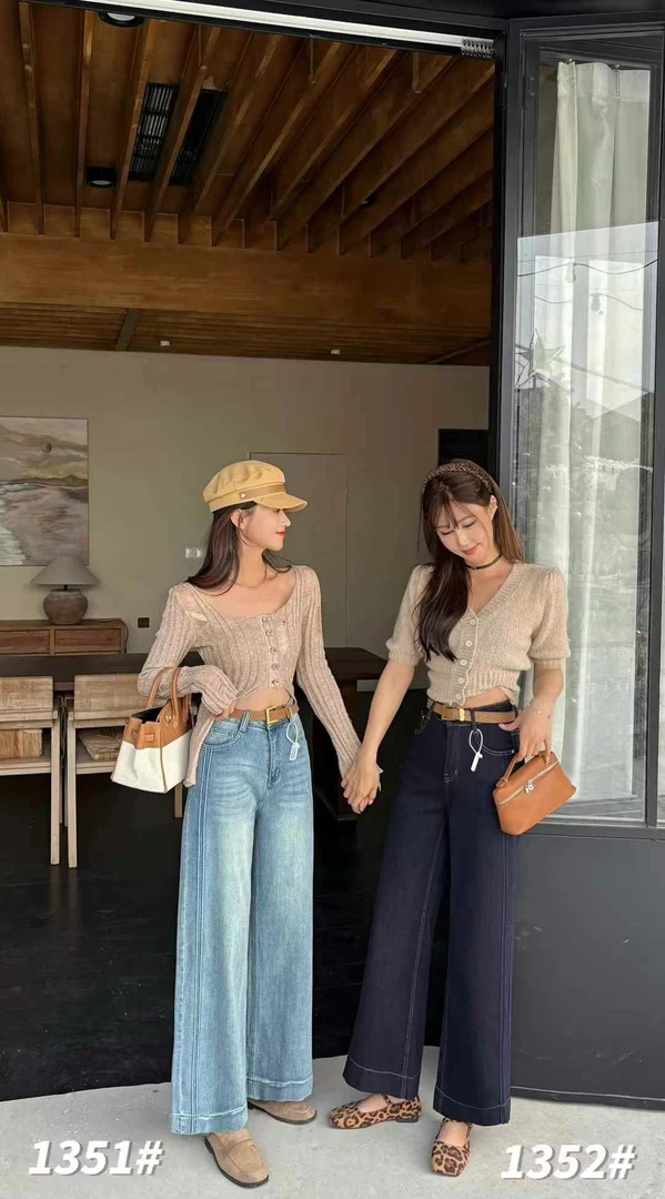 薄款阔腿牛仔裤1351.1352九分阔腿裤春季显瘦时尚裤子