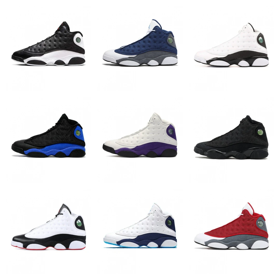 莆田鞋工厂原毒aj13黑白熊猫公司级乔13高帮白蓝黑曜石篮球男女鞋