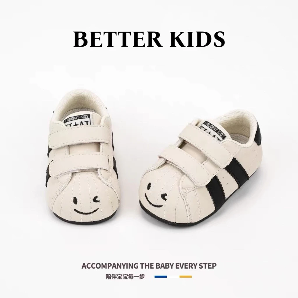 BETTER KIDS/好孩子儿童软底学步鞋男童秋冬丑萌女童低帮贝壳板鞋