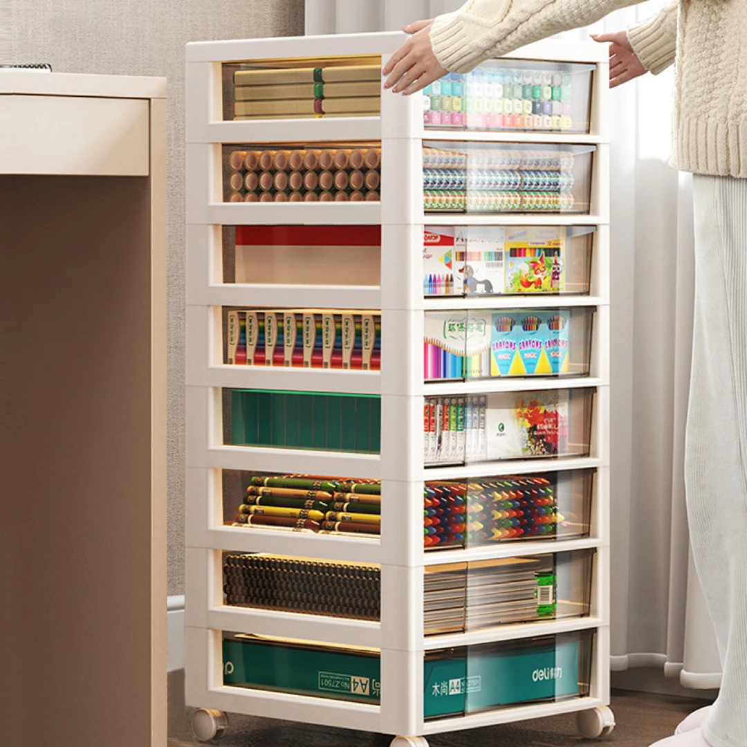 桌下收纳柜抽屉塑料储物柜收纳文件可移动置物式柜办公室桌下子