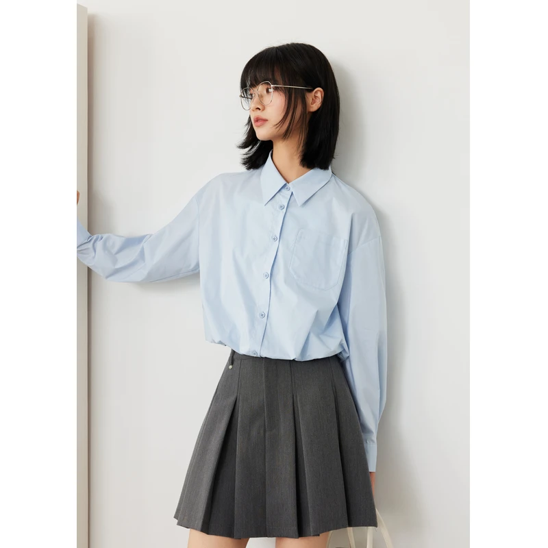 紫涵假两件蕾丝边吊带衬衫女2025年秋季新款拼接上衣Z5Z06AN162