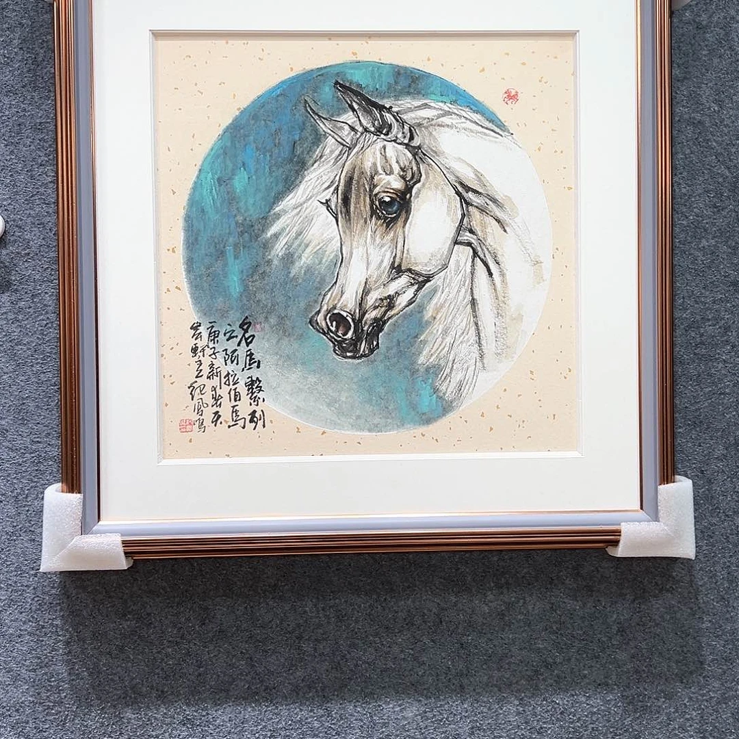 国画纯手绘画心原创