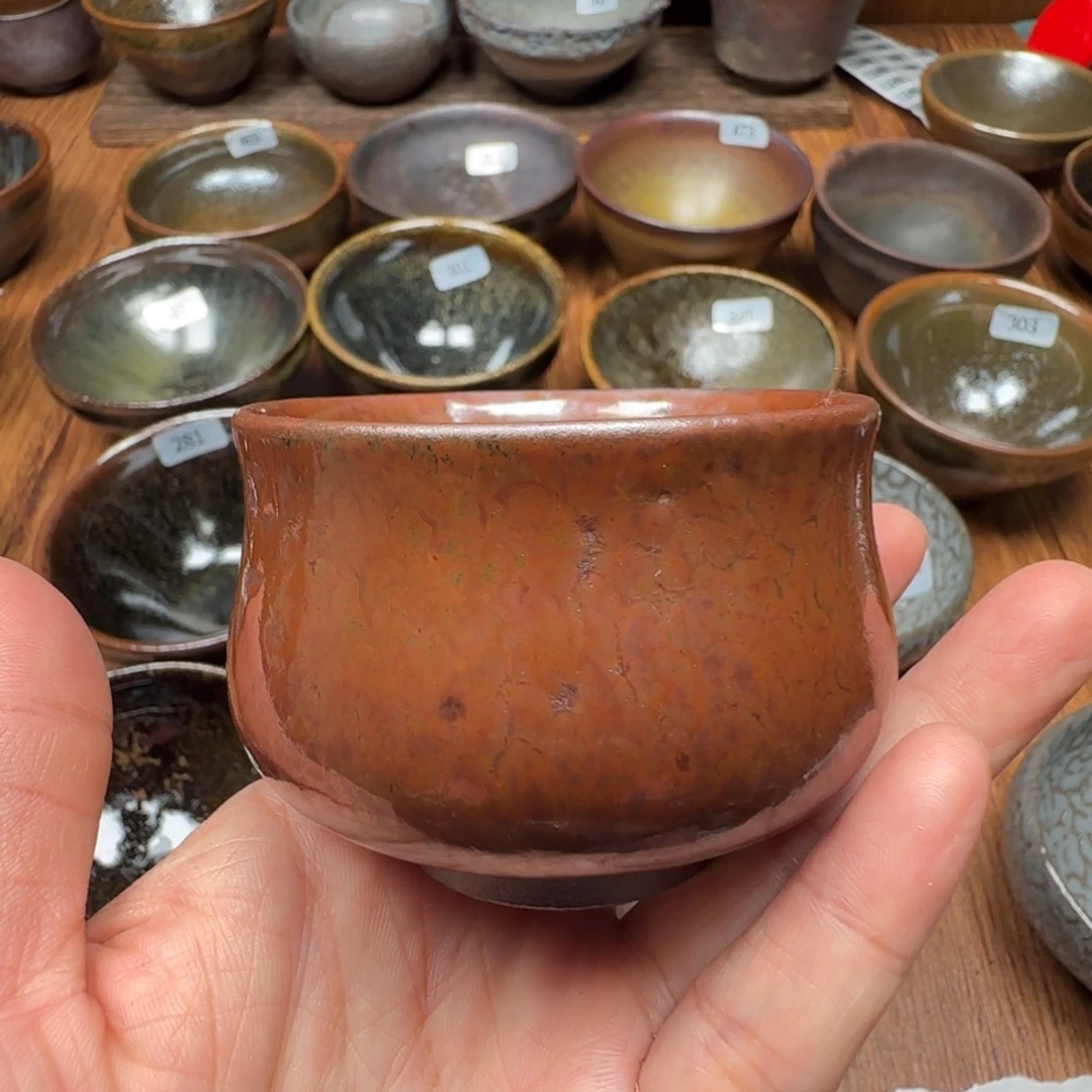 柴烧建盏茶盏茶杯503
