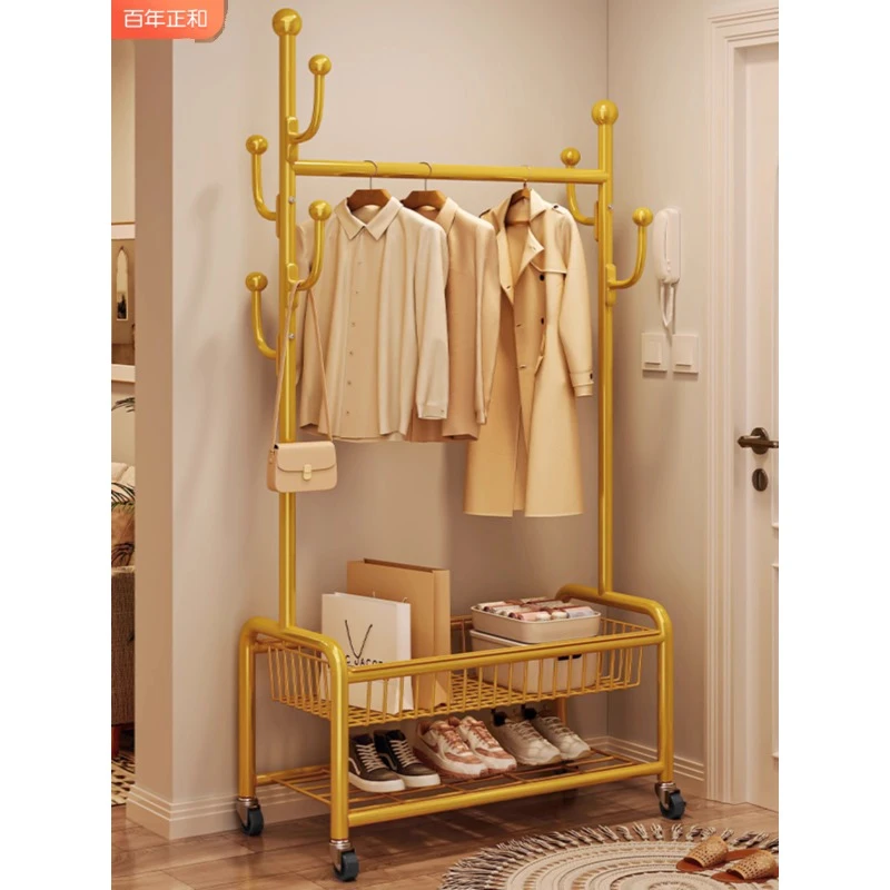 衣帽架卧室落地挂衣架家用房间床边衣服置物架简易学生宿舍晾晒架