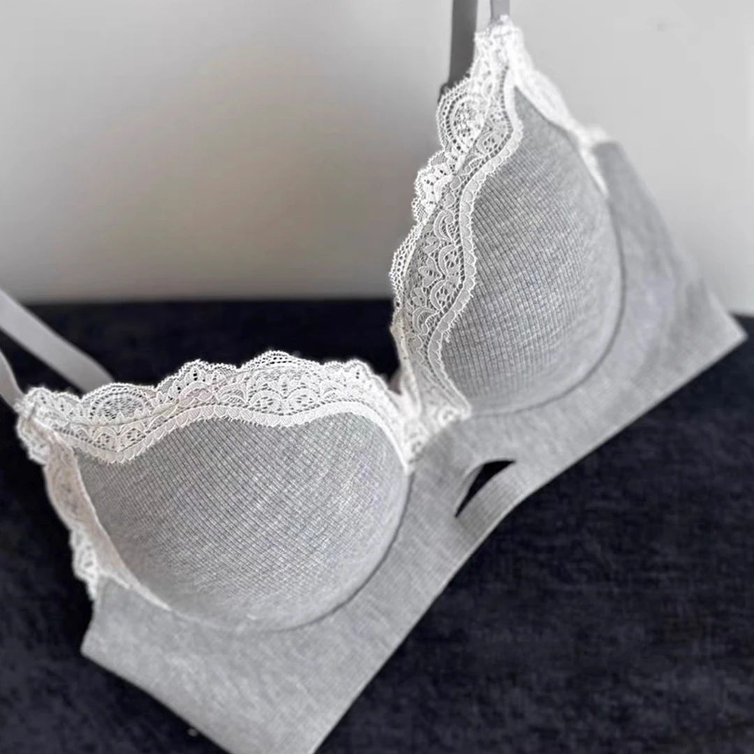秋冬蕾丝性感内衣少女小胸聚拢显大无钢圈上托收副乳防下垂文胸罩