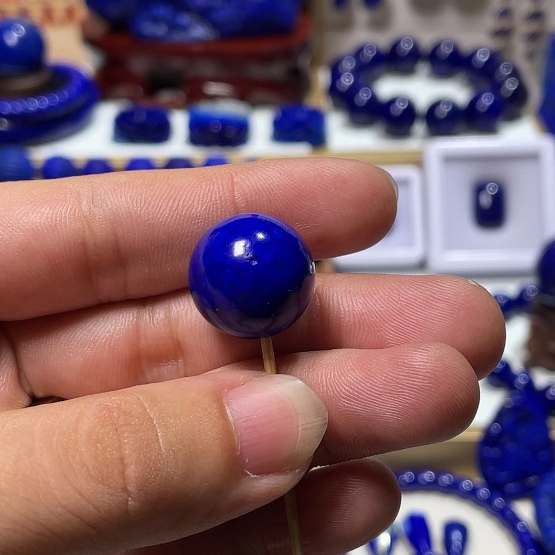 呢***南未镶嵌青金石精品18mm单珠