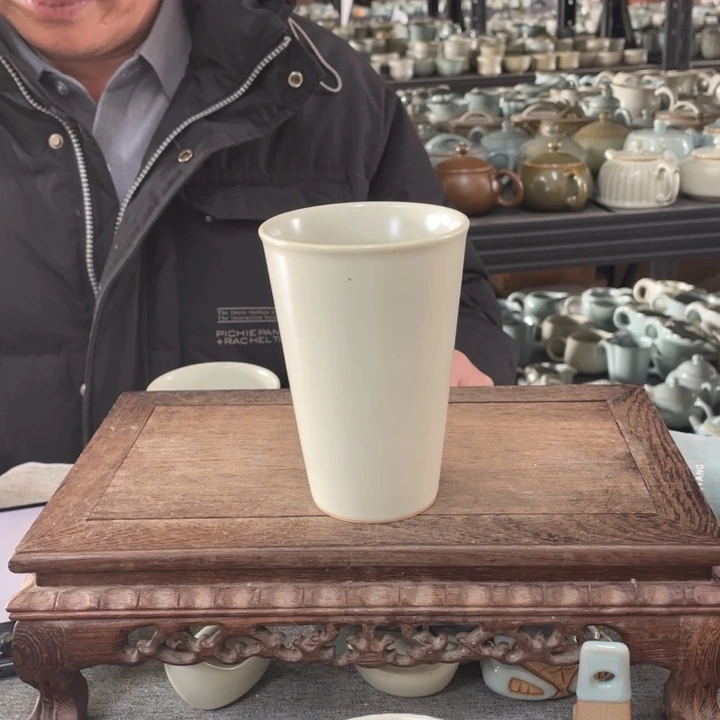 摆件月白釉新款可乐杯