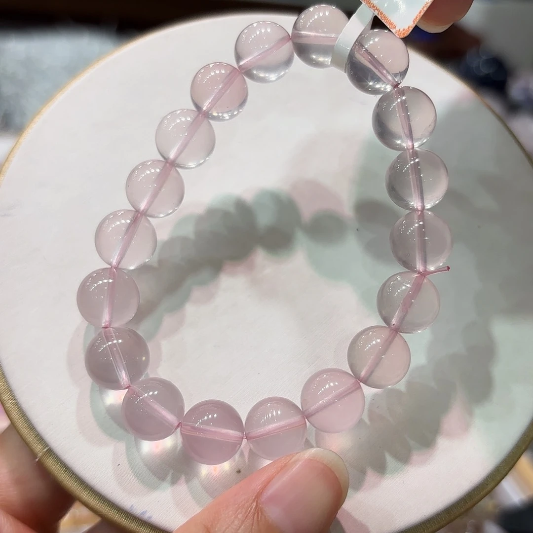 水晶手链未镶嵌净体粉水晶