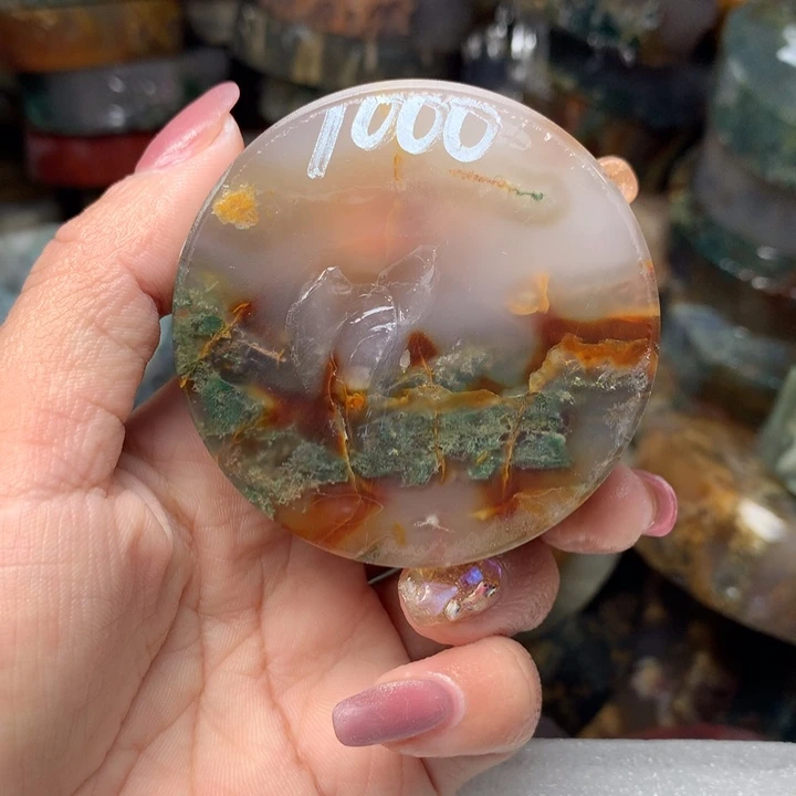 凯****定制玛瑙定制圆牌两个