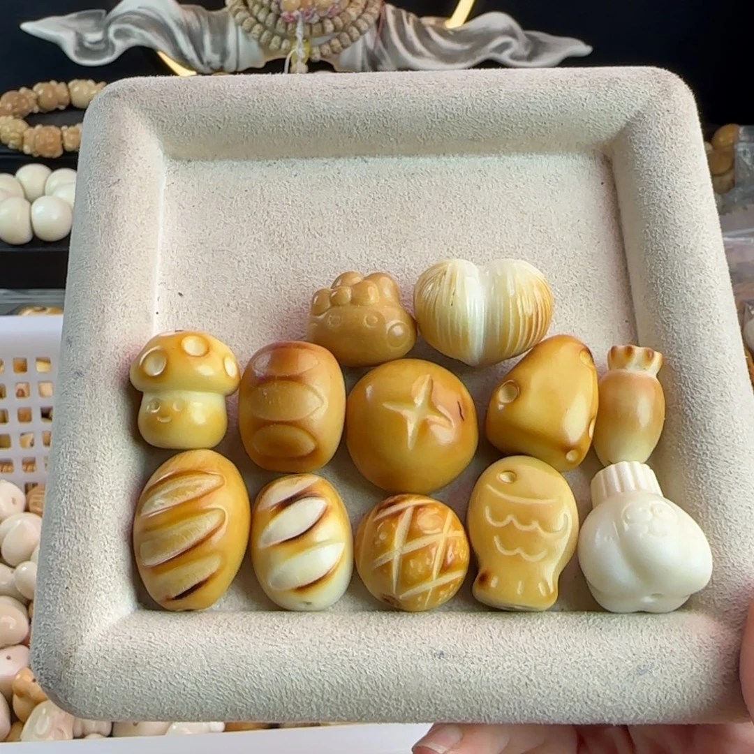 菩提根/象牙果手串瑕疵牙果12颗混6