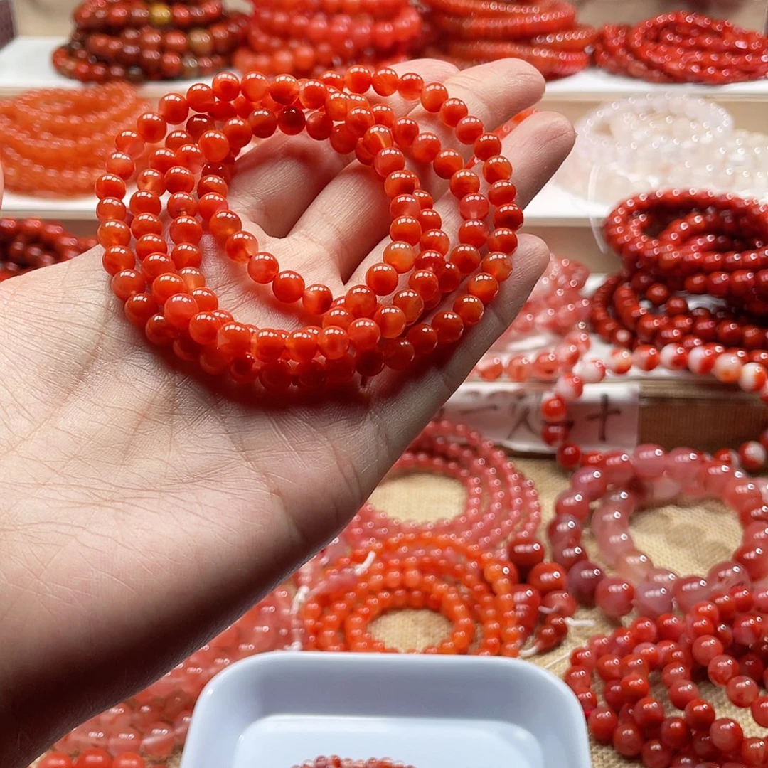 南红玛瑙未镶嵌手链5.8