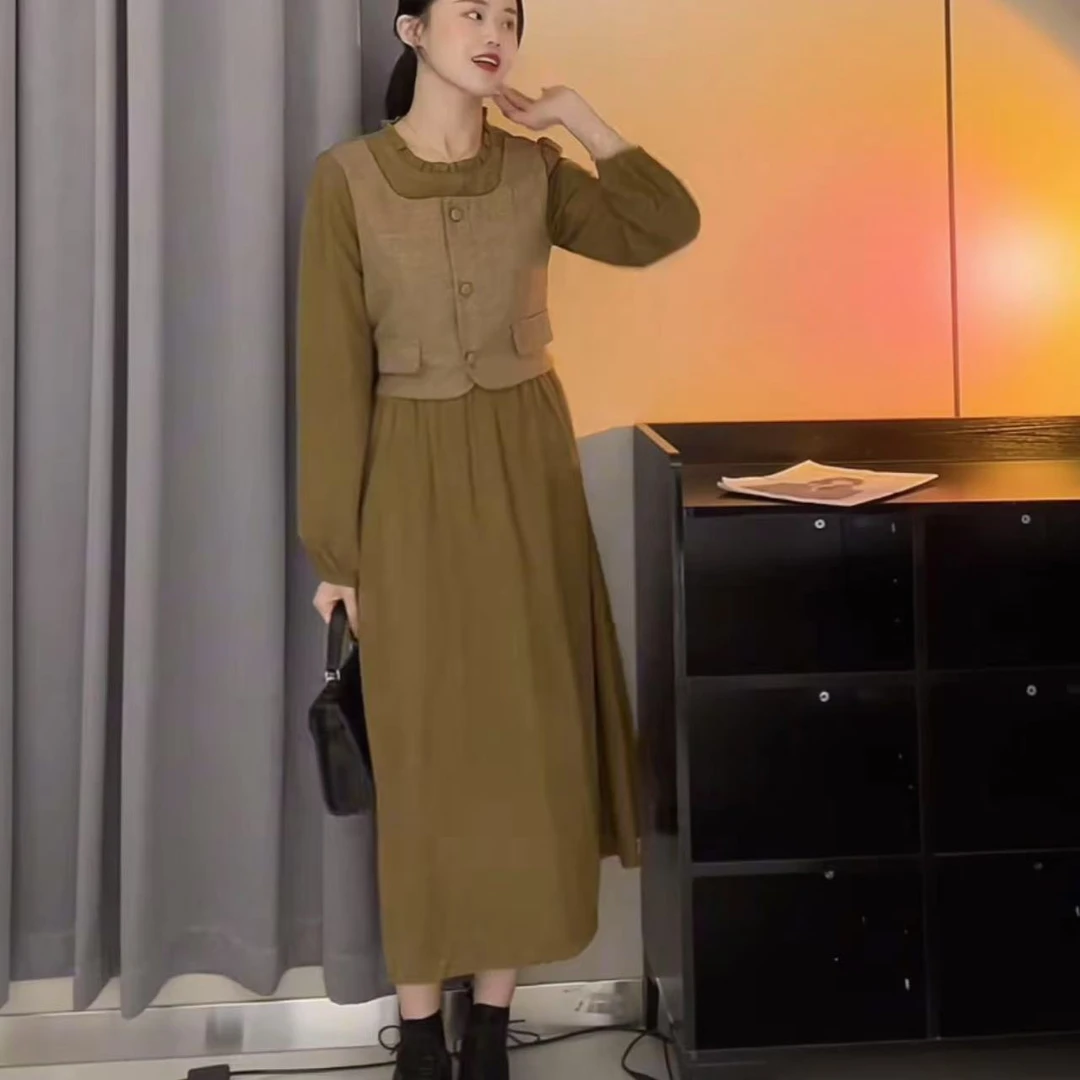 【YZ•衣系列】NN1081-时尚女装设计感新款连衣裙法式收腰气质显瘦