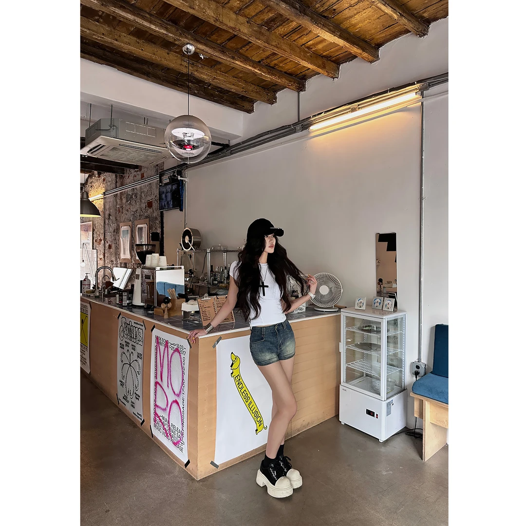 【现货24h+运费险】超短A版复古牛仔松弛感短女装显瘦时尚辣妹热裤