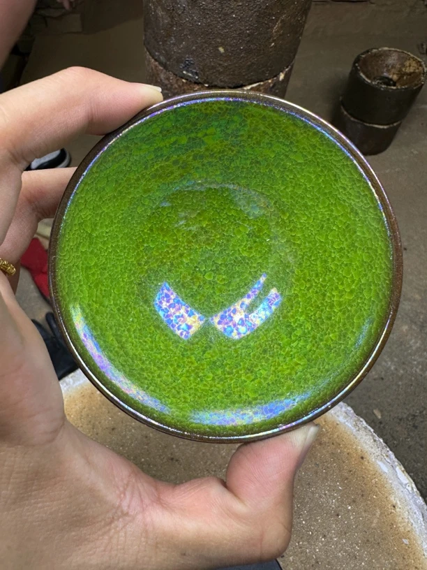 七彩绿冰裂-建盏主人杯