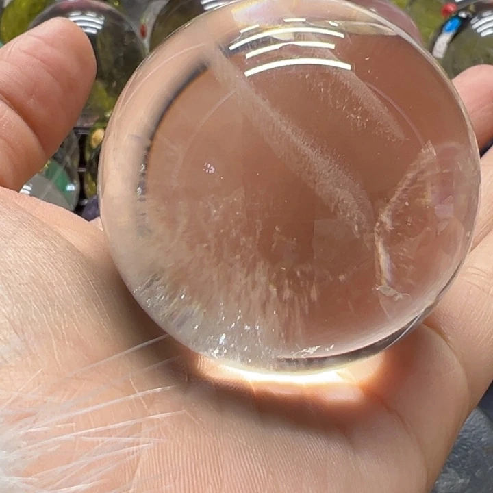 水晶未镶嵌珠宝半成品MM白水晶球C2979