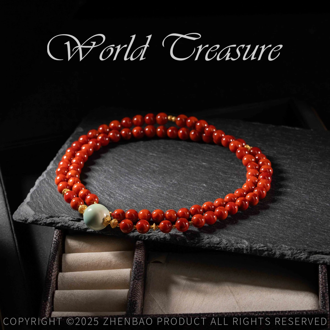 【世间臻宝】南红玛瑙DIY绿松圆珠项链/Q3179/6mm/60cm/多样性发/5