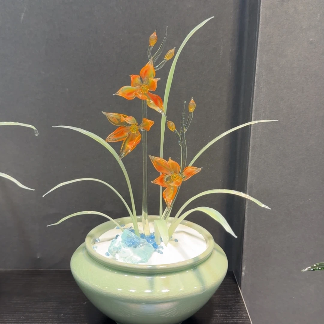手工艺品琉璃火焰兰花027