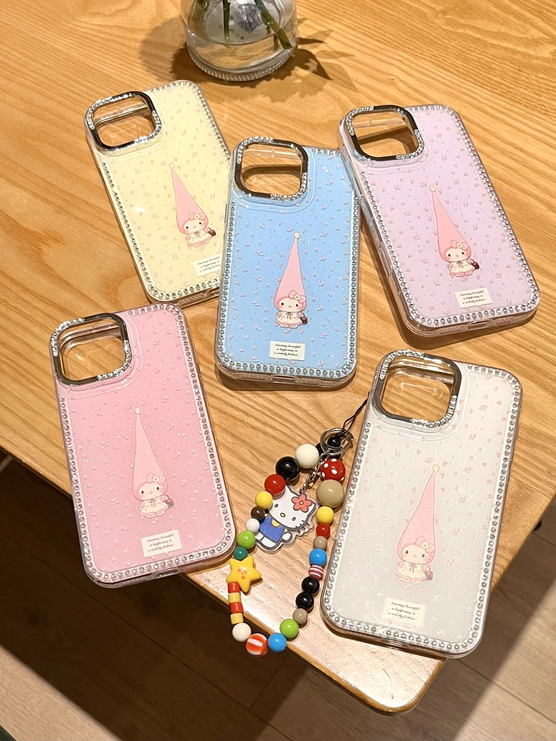 可爱卡通彩色高帽KT适用苹果16/15/14/13全包防摔手机壳