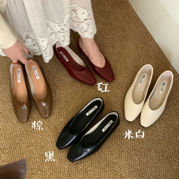 内增高绒面法式玛丽珍2025年新款芭蕾舞鞋复古软底单鞋913-58