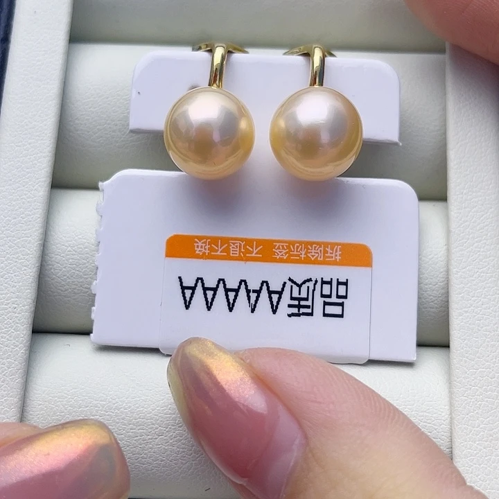 银S925镶嵌耳饰淡水珍珠w36