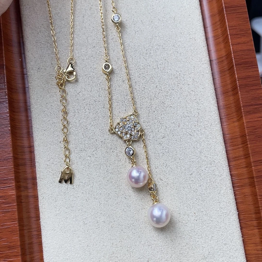 银S925镶嵌颈饰海水珍珠