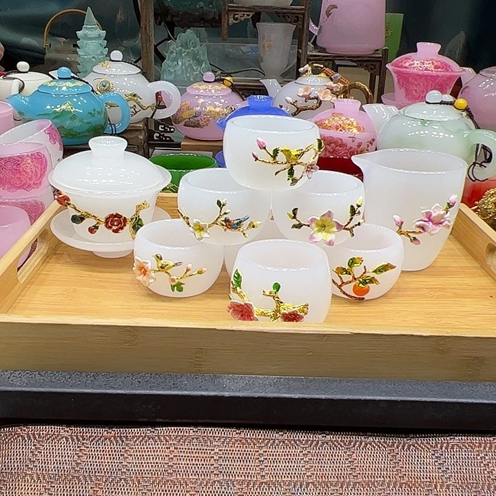 不带礼盒花开富贵茶具套装
