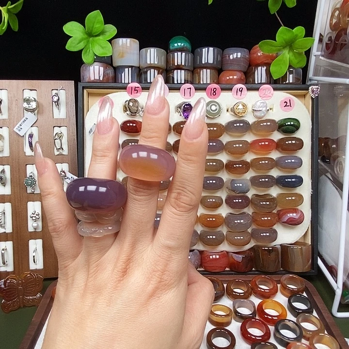 ****凉玛瑙/玉髓未镶嵌戒指