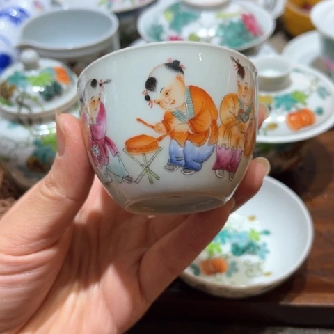 ?****?手绘茶杯盖碗壶承陶瓷