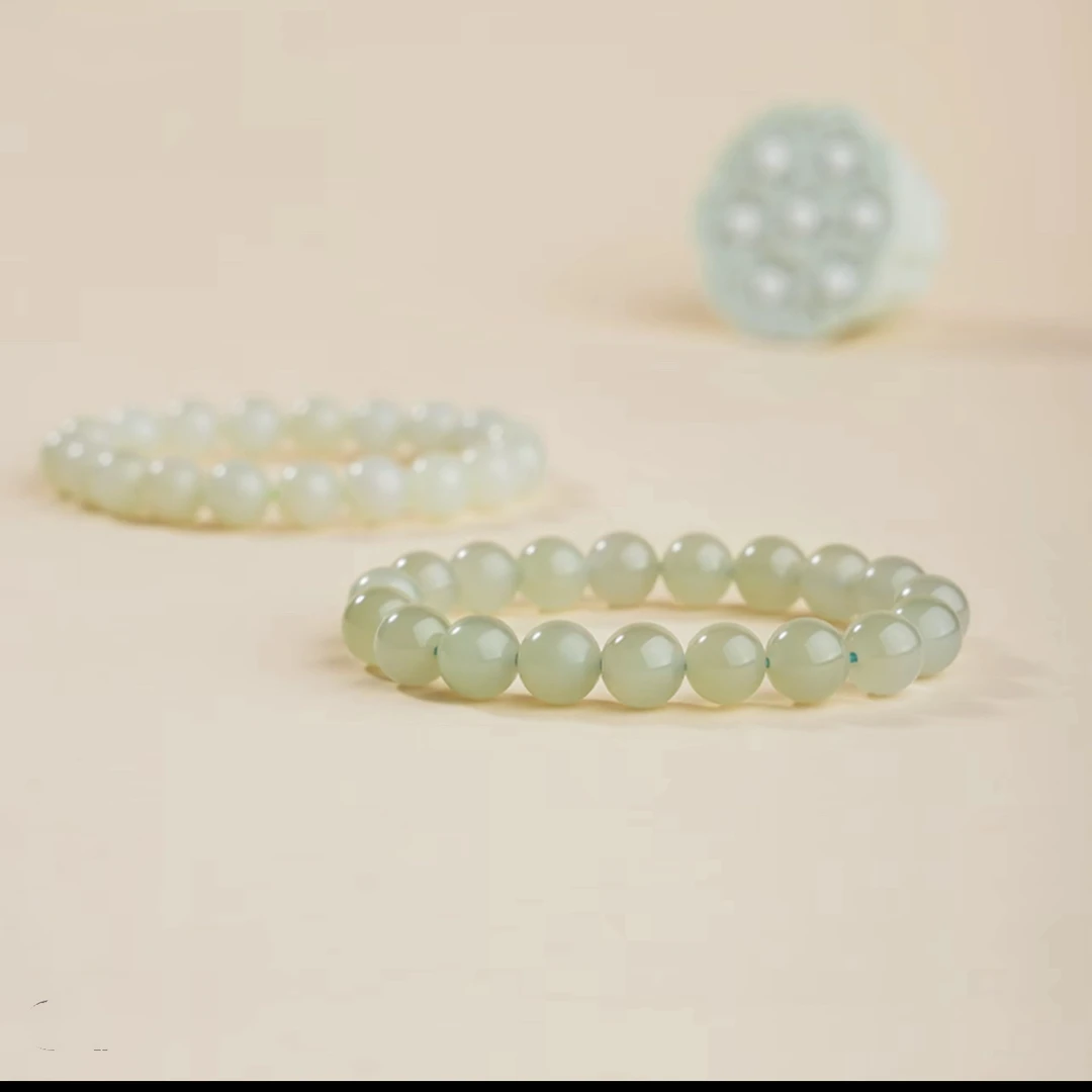 和田玉晴水卡8mm手串正宗天然上等天然正品保真串珠高货女款