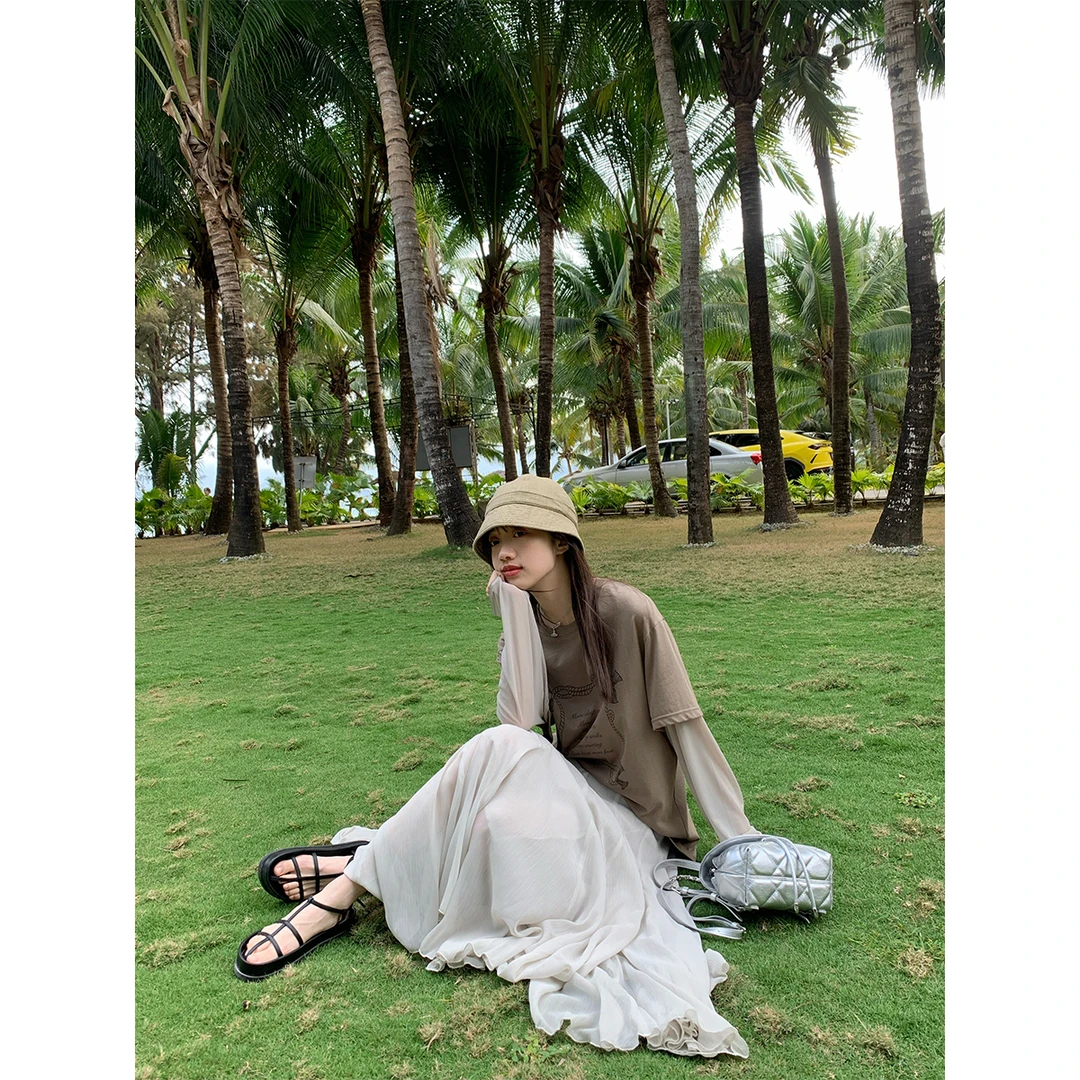 氛围感美学 超仙！重工5米大裙摆插片纱裙 轻盈灵动雾感半裙503BQ3