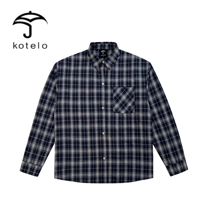 男款休闲时尚百搭小众自制格子衬衫宽松宽松