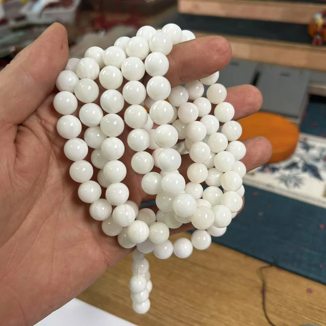 非金属玻璃项链 精品设计非金属卡10mm 108佛珠项链