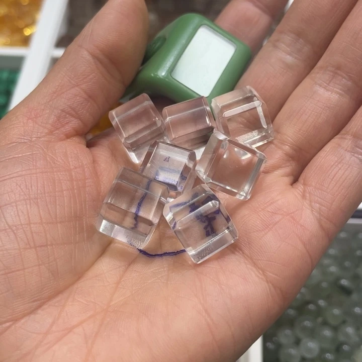 欢***子未镶嵌手链烟晶白水方糖打孔不退不换