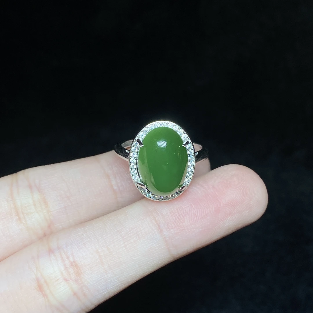 【小北好物】s925银和田玉戒指 QH190X152【多样性发一】约10*14mm