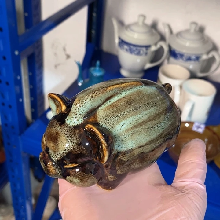 瓷片七厂窑变小胖猪摆件