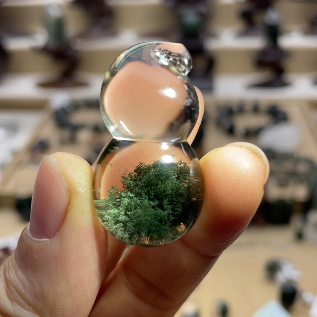 水晶未镶嵌颈饰绿幽灵聚宝盆葫芦