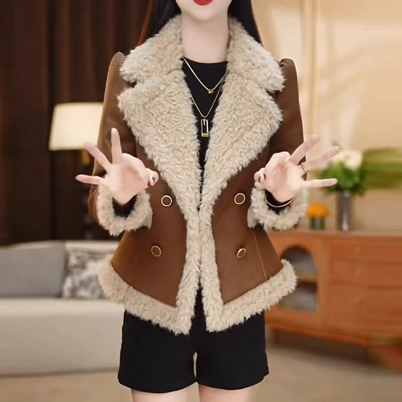 【外套】冬季加厚保暖新款时尚简约修身中长款女士外套M-2XL