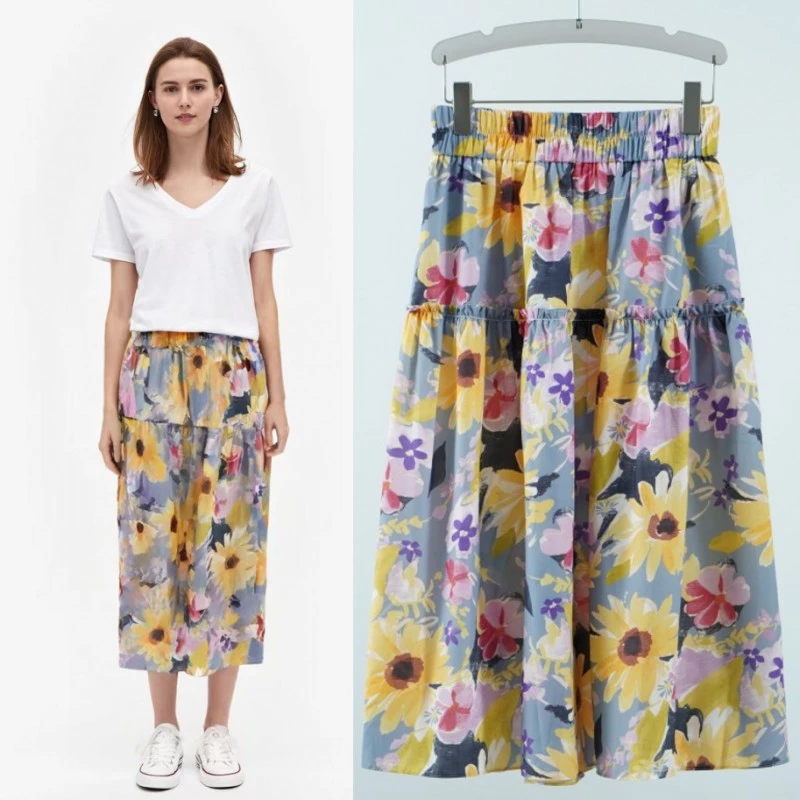 莉推荐【三C・伊】E612-5  女装时尚花色半身裙Y22310037Q10