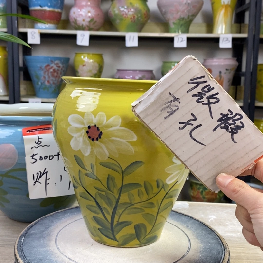 景德镇手工手绘陶瓷花盆